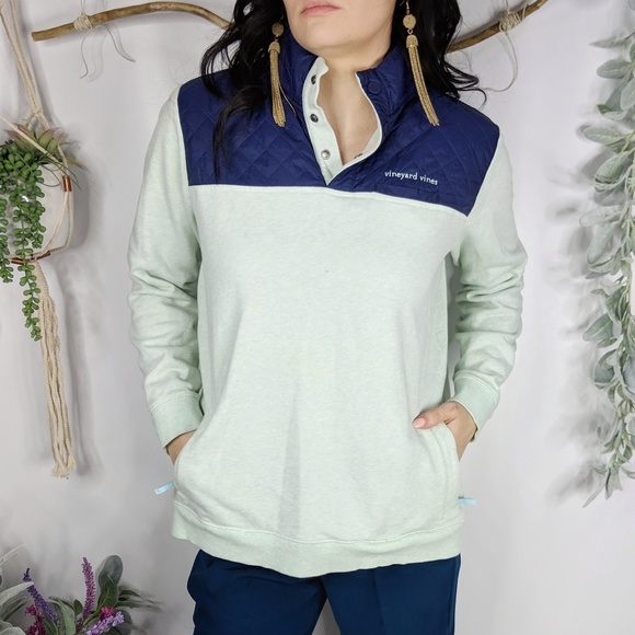 Vineyard Vines Tops - VINEYARD VINES Shep contrast quilted pullover